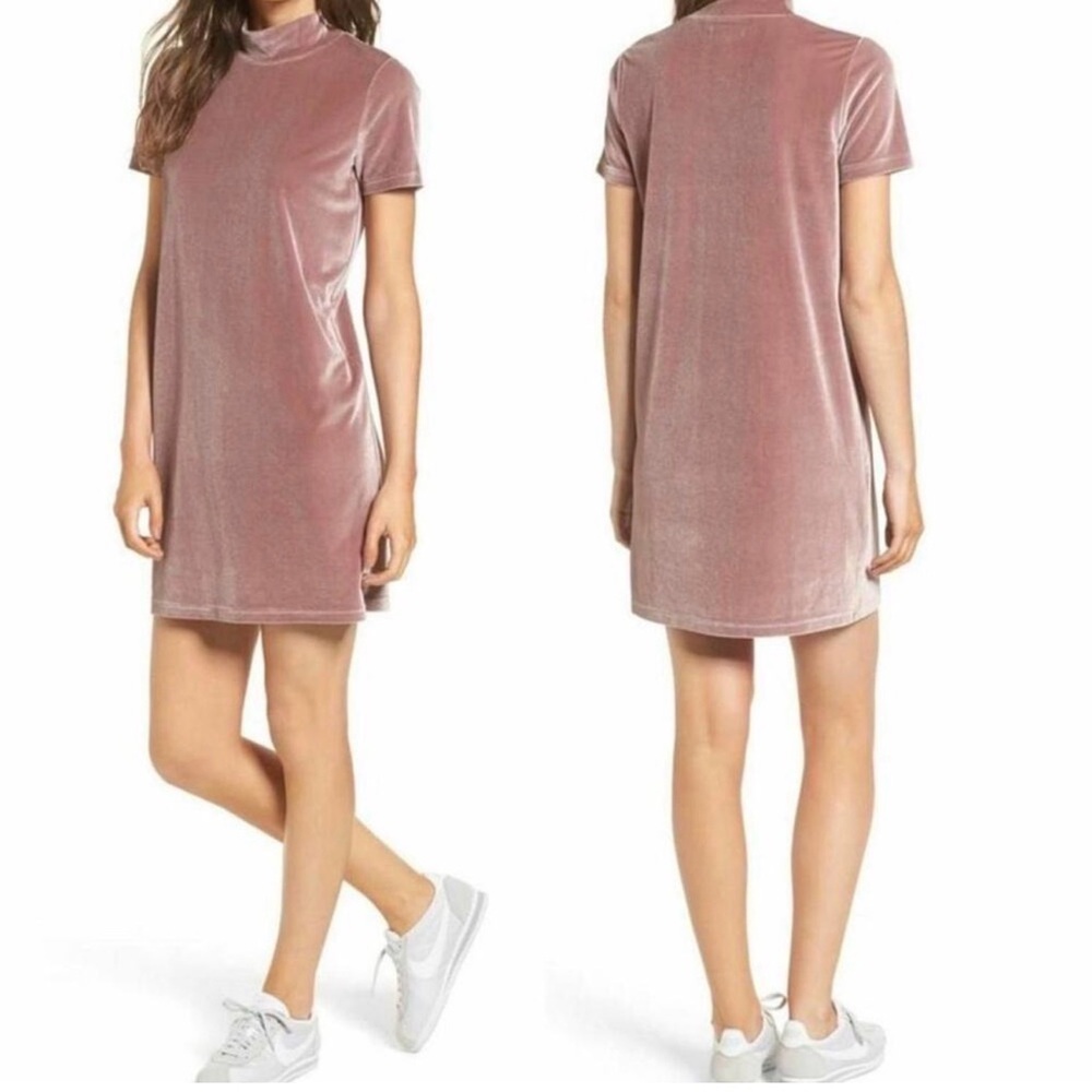 Madewell Crushed Velvet Mockneck Dress